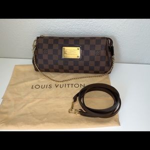 Louis Vuitton Eva Clutch Damier Ebene Baguette